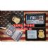 FBI金属警徽证件夹+PVC胸卡+金属FBI徽章 全皮衬垫 三件套